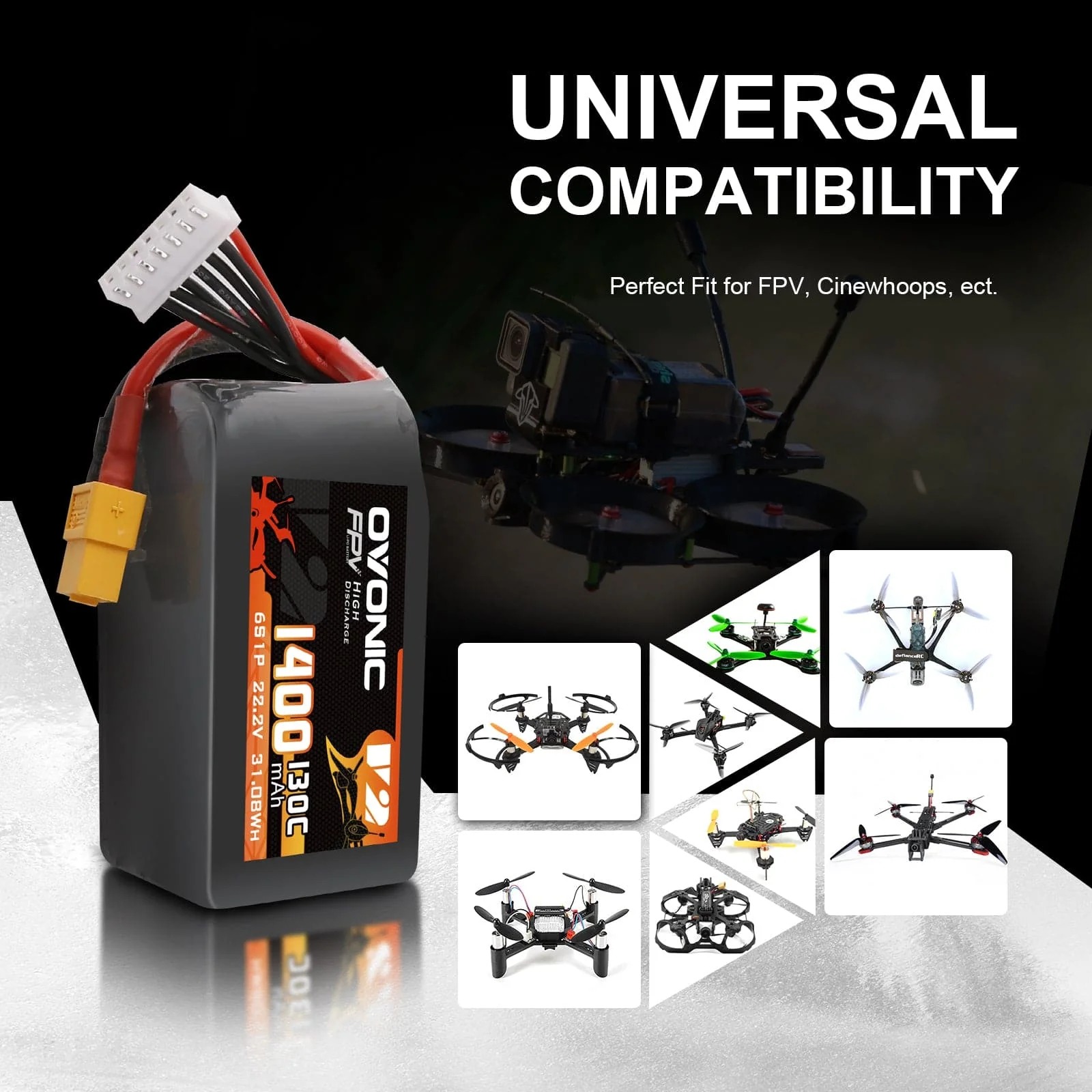 Baterai LiPo Ovonic 6S 22.2V 1 - Walksnail Avatar Hd Goggles X ulasan dan harga